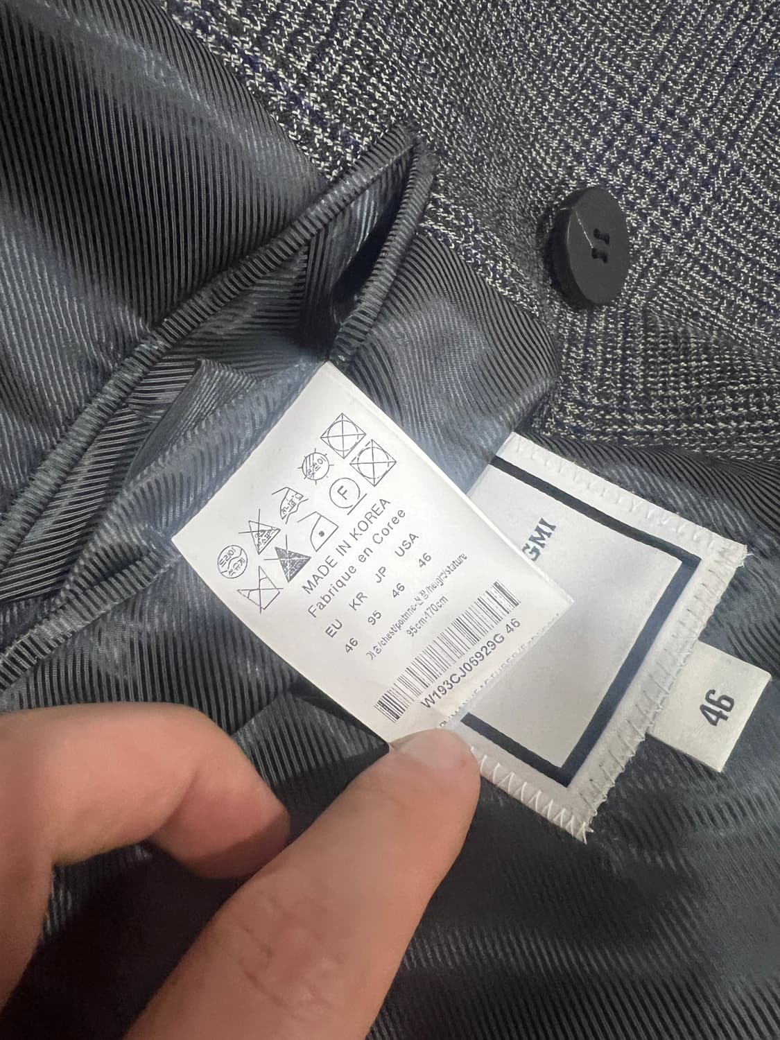 우영미 19fw 명작 메인체크 셋업 더블, 턴업 46/46 상품이미지3