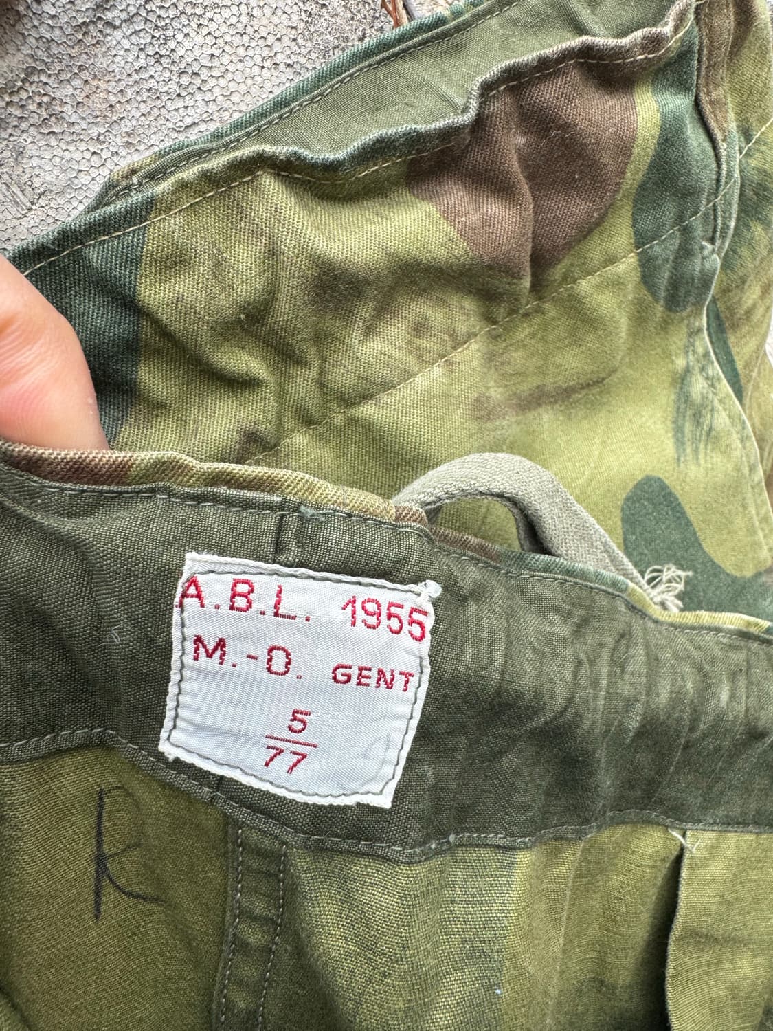 50s 벨기에군 오리지널 브러쉬스트로크 카모 팬츠 전기형 상품이미지9