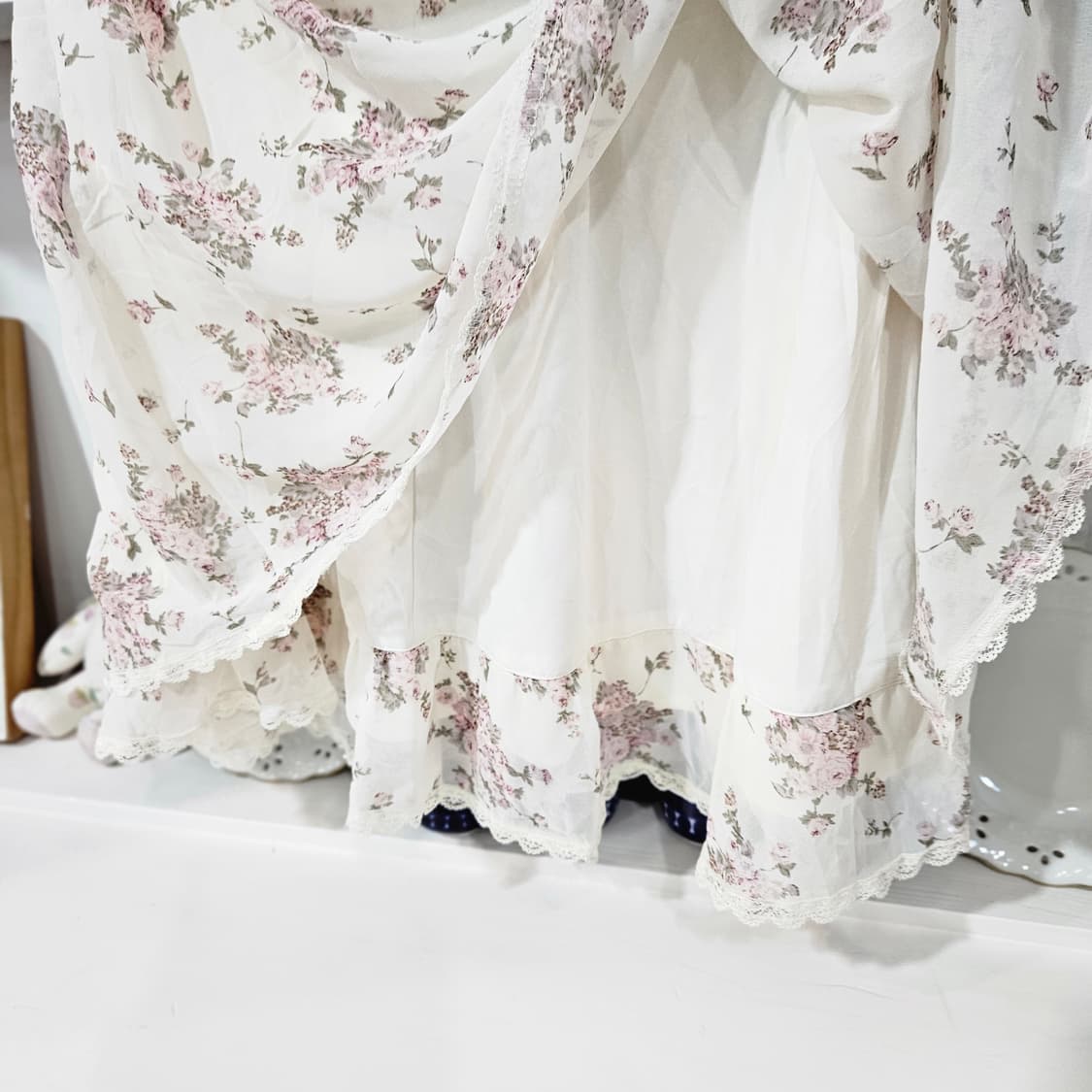 (LEST ROSE) 플라워 레이스 스커트 상품이미지5