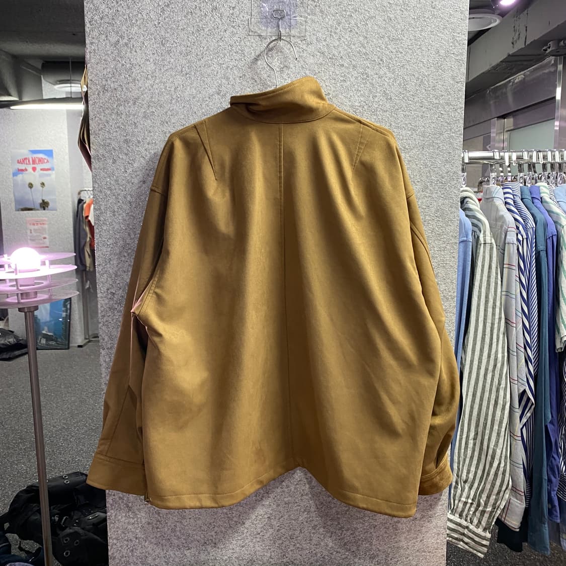 파르티멘토 브라운 스웨이드 지퍼 하이넥 오바핏필드자켓 B4476 상품이미지6