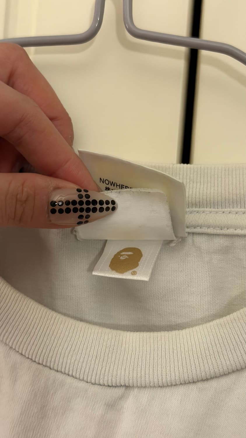 베이프 원포인트 스몰로고 반팔 티셔츠 화이트 상품이미지7