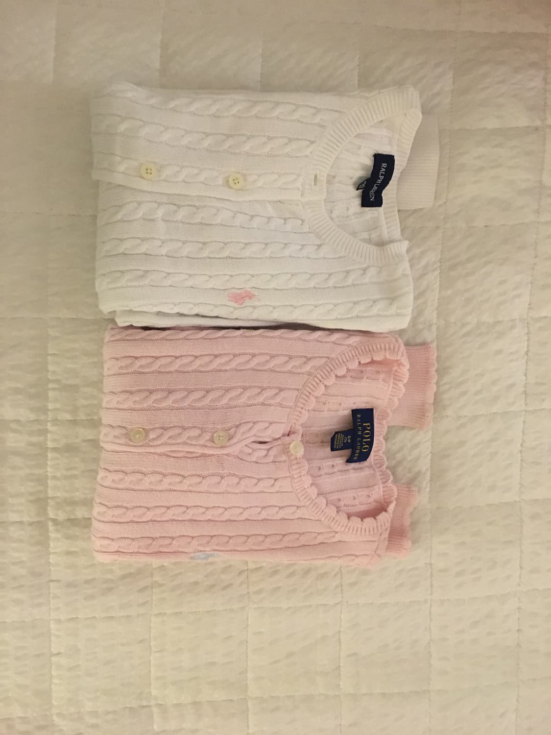 🍓폴로 랄프로렌 꽈배기 니트가디건 (흰색,딸기우유색)🍼 상품이미지8