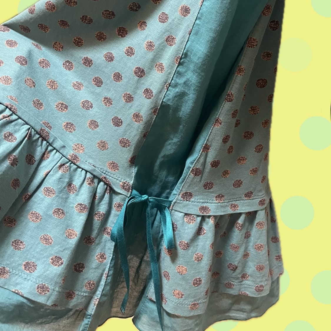 민트 땡땡이 프릴 티셔츠 상품이미지4