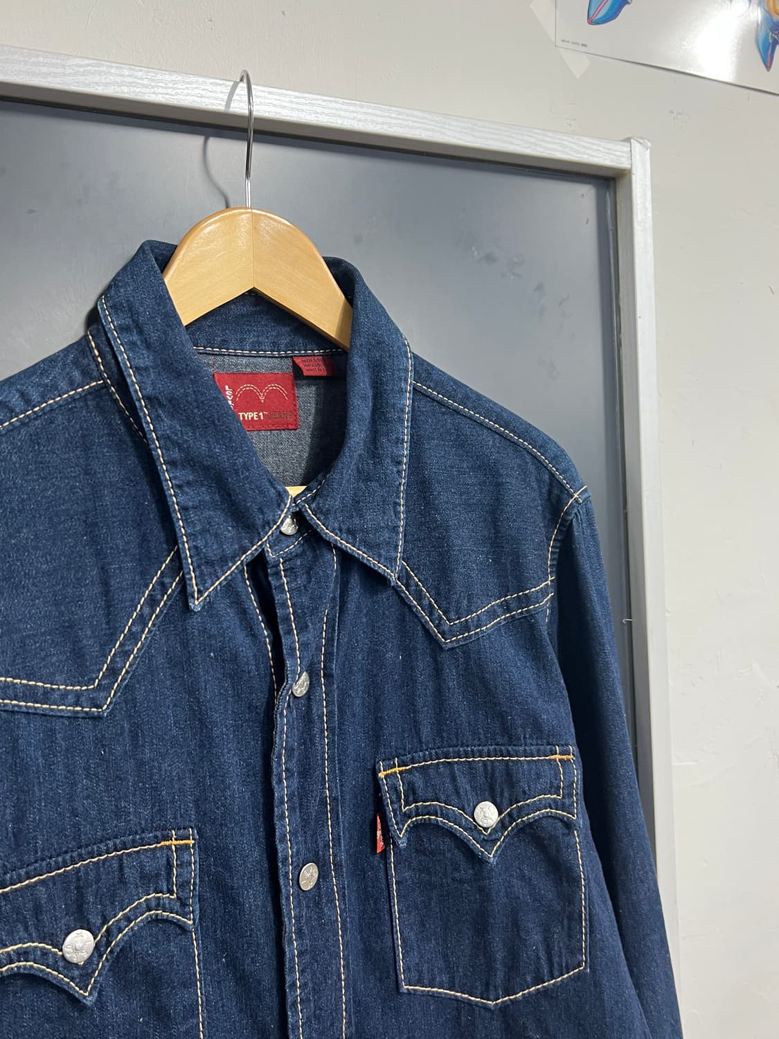Levis 리바이스 Type1 인디고 진청 데님 셔츠 상품이미지2