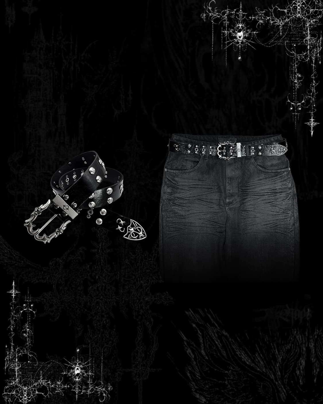 리벳 고딕 벨트 상품이미지1