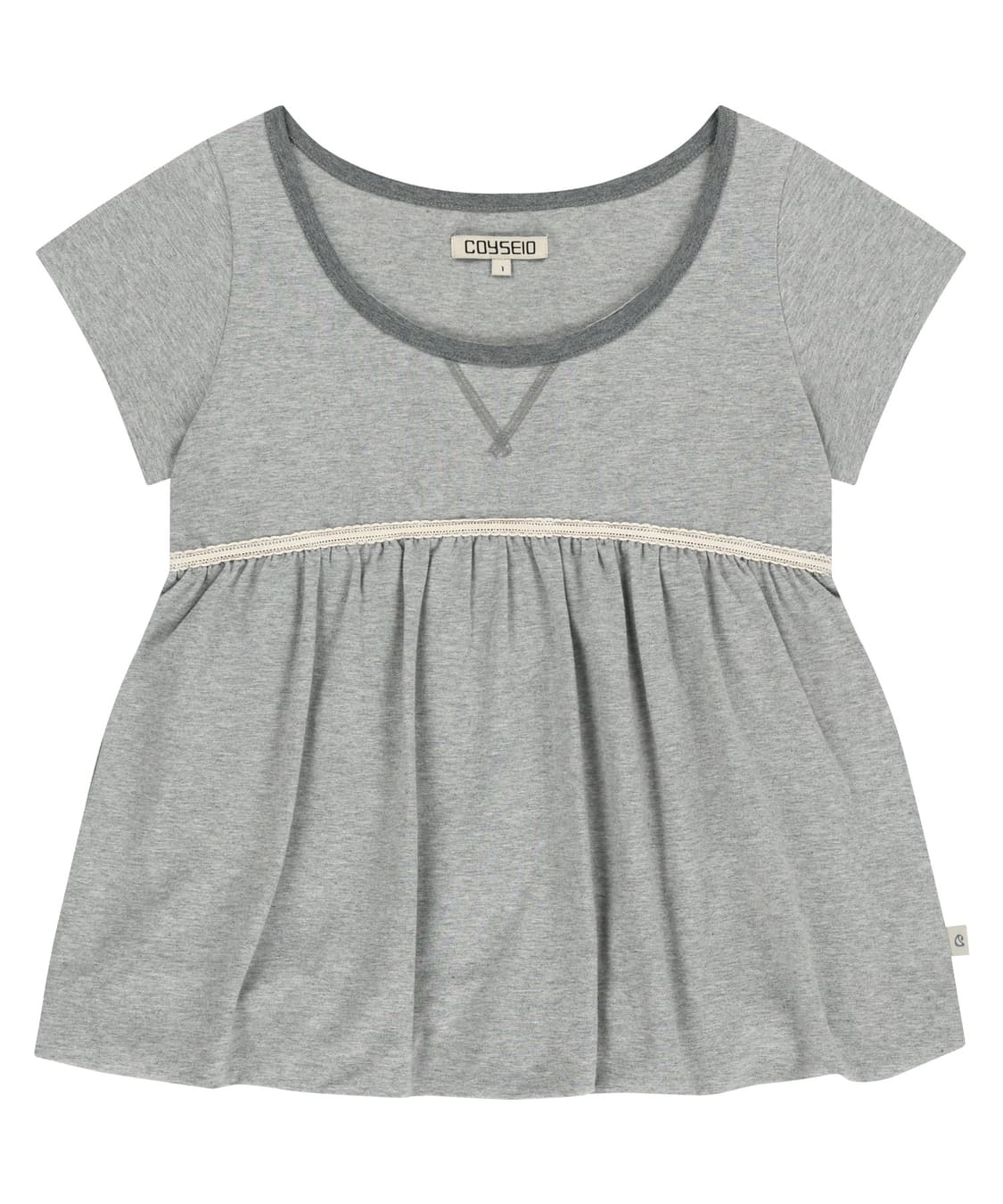 LACE BALLOON T-SHIRT MELANGE GREY 2 상품이미지1