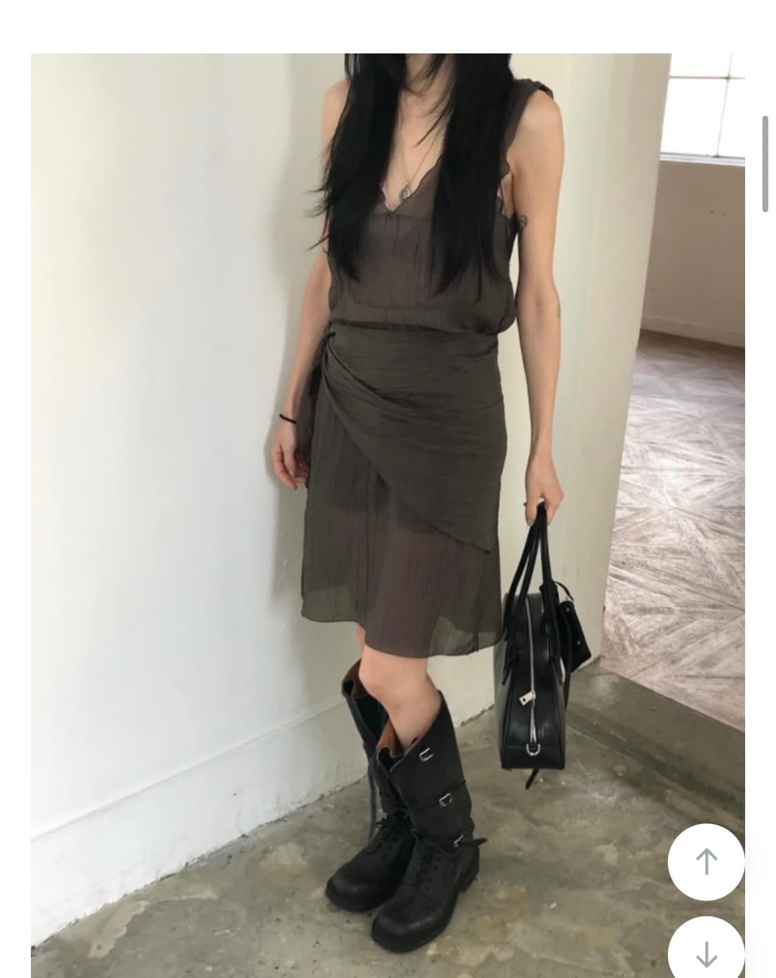 scarf layered dress  상품이미지2