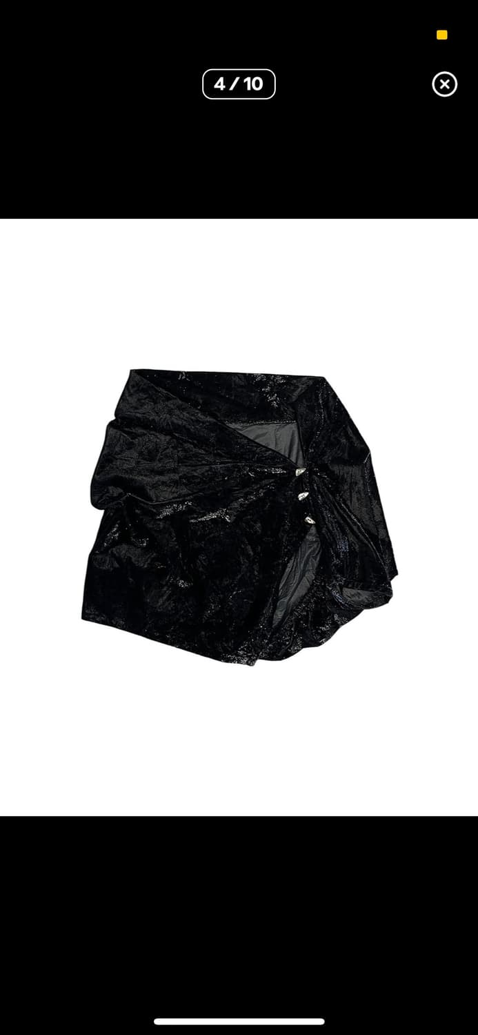 리츠코 시라하마 벨벳 비대칭 버튼 가디건 탑 상품이미지1