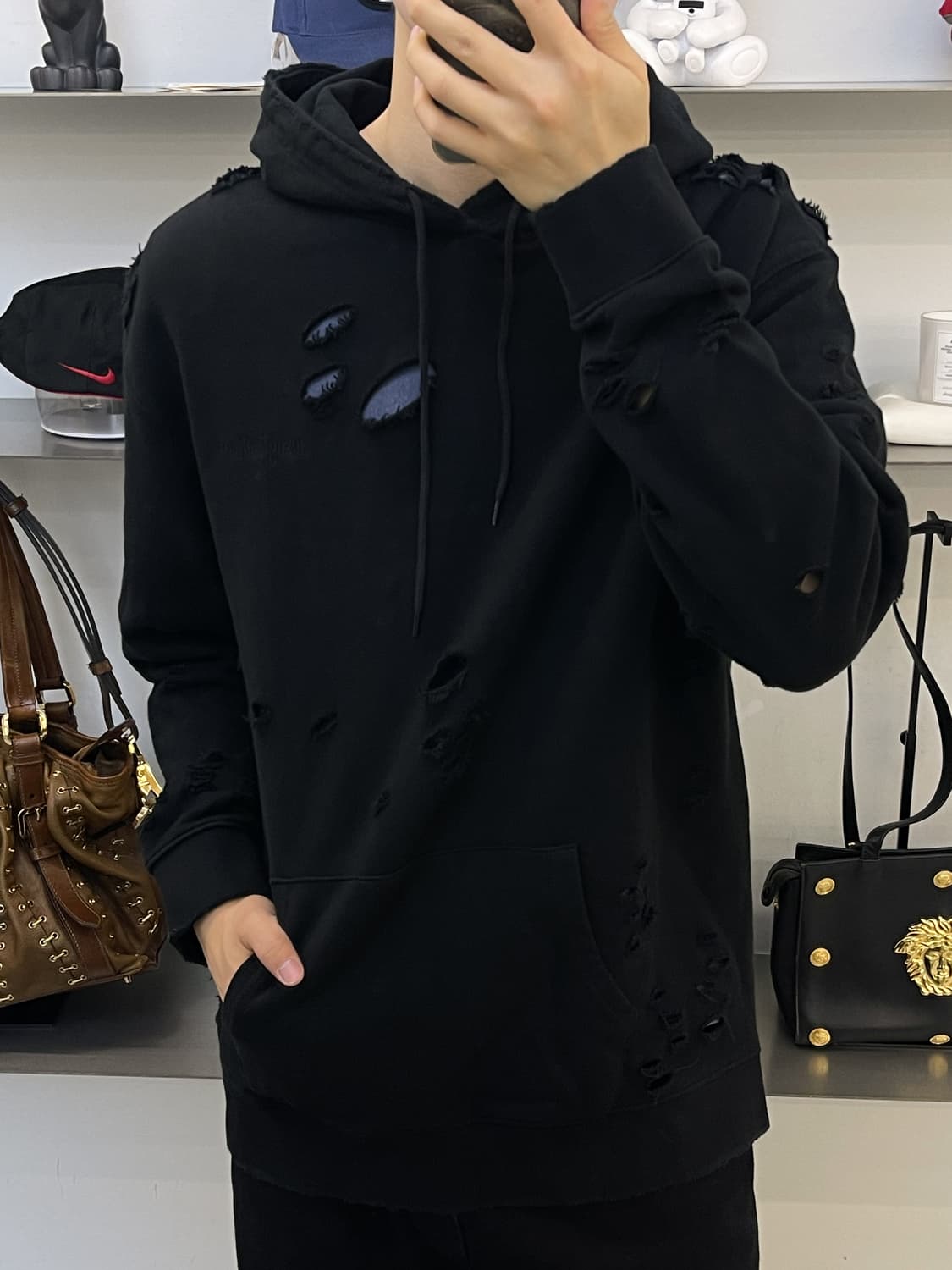 르수기아뜰리에 디스트레스드 데미지드 후디 상품이미지2