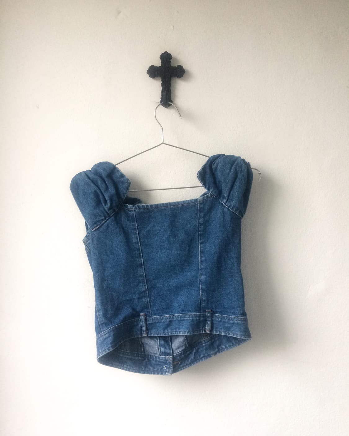 Ribbon point denim sleeveless 상품이미지3