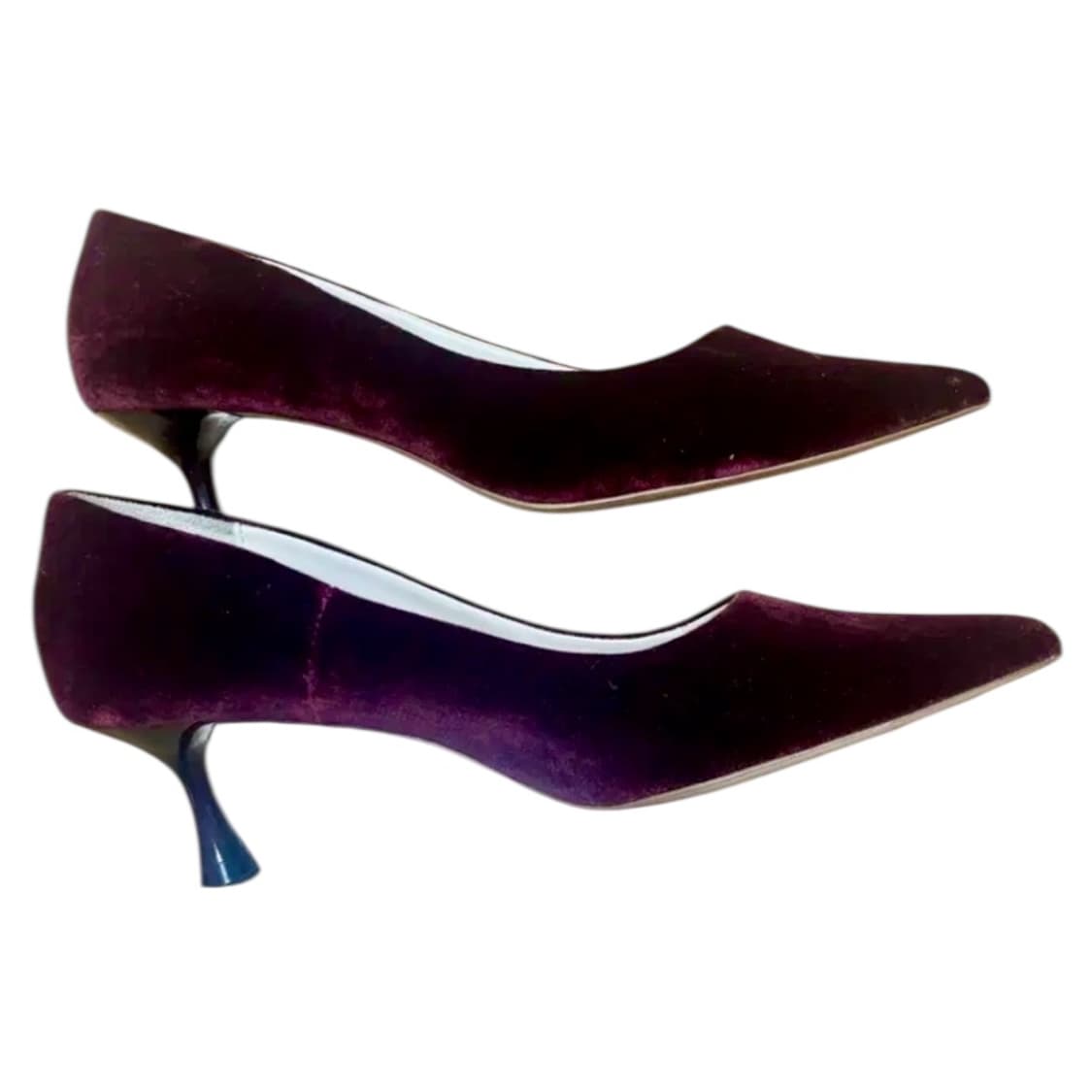 자라(ZARA) 벨벳 버건디 키튼힐 / 하이힐 상품이미지5