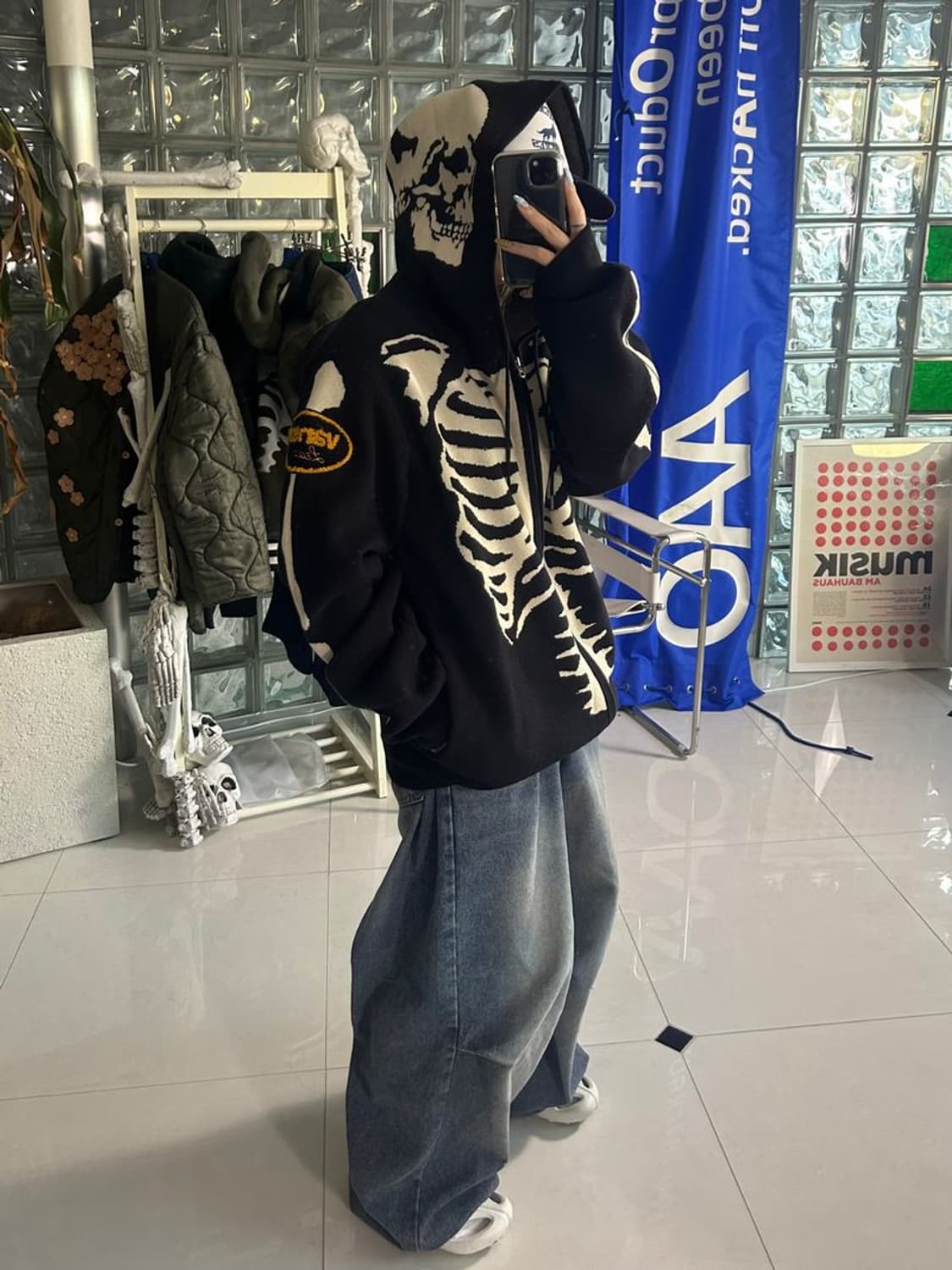 BONE HOODIE CARDIGAN 본 후드 카디건 NVKN-2502 상품이미지1