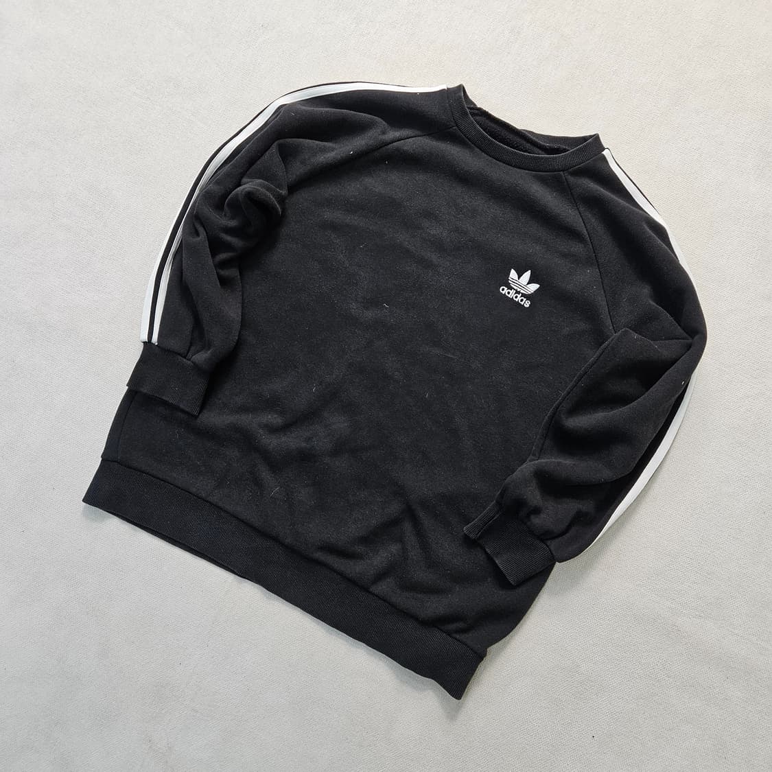 실측확인 아디다스 삼선 블랙 맨투맨 0323Y 상품이미지1