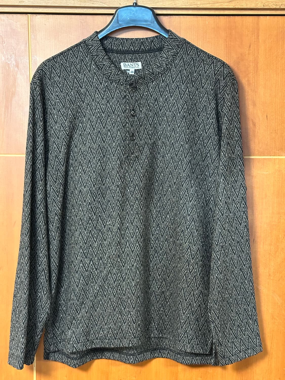 Wool Henley-neck sweater 46(95) brown 상품이미지5