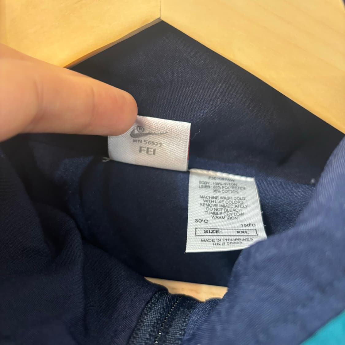 90s 나이키 올드스쿨 배색 빅 로고 바람막이 2XL 상품이미지8