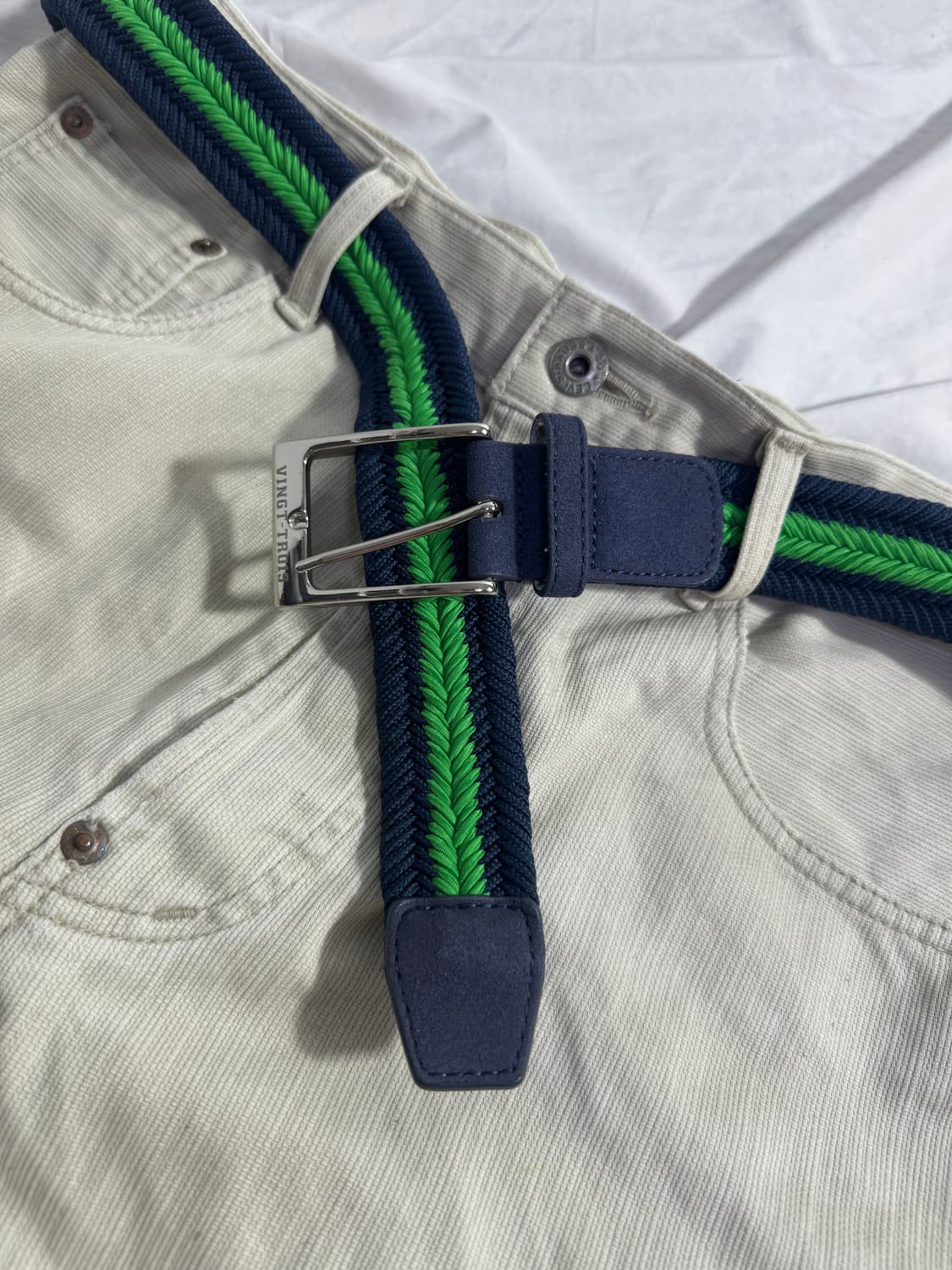 빈티지 스트라이프 위빙 벨트 상품이미지3