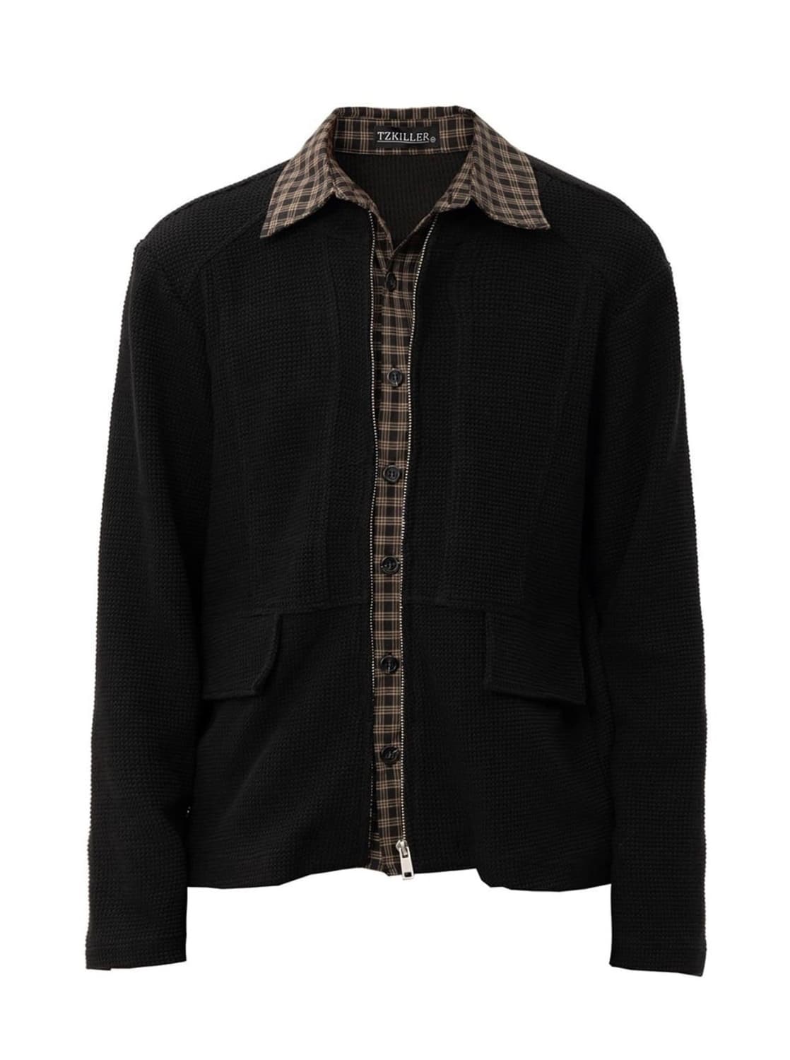 Tzkiller 레이어링 와플 셔츠 자켓 상품이미지1