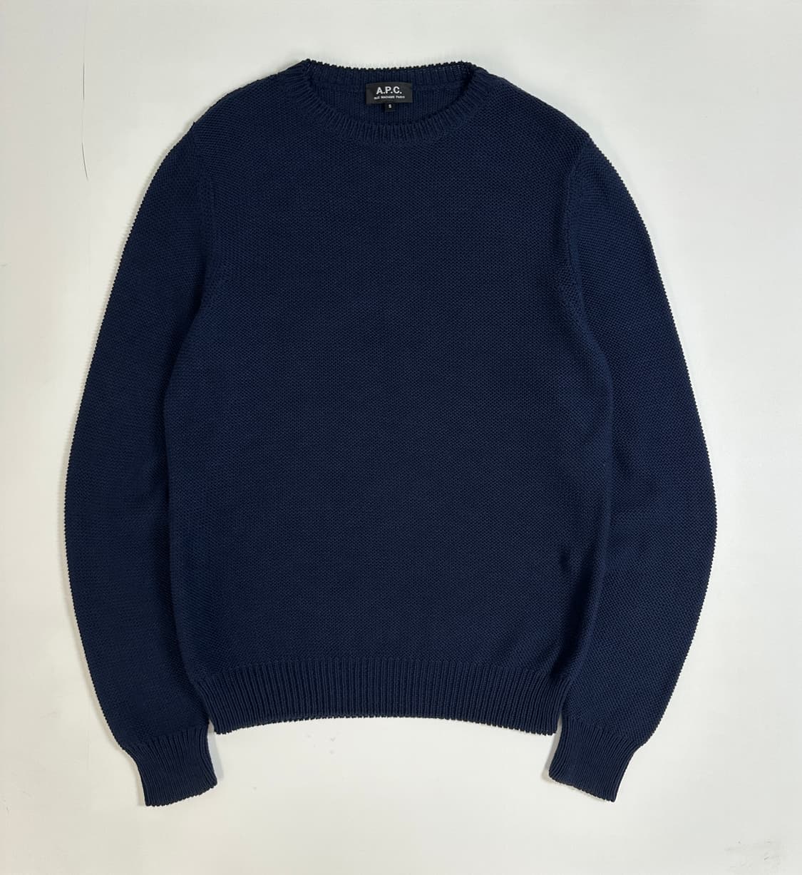 아페쎄 A.P.C. 슬림루즈핏 미니멀 네트 니트 S 네이비  상품이미지2
