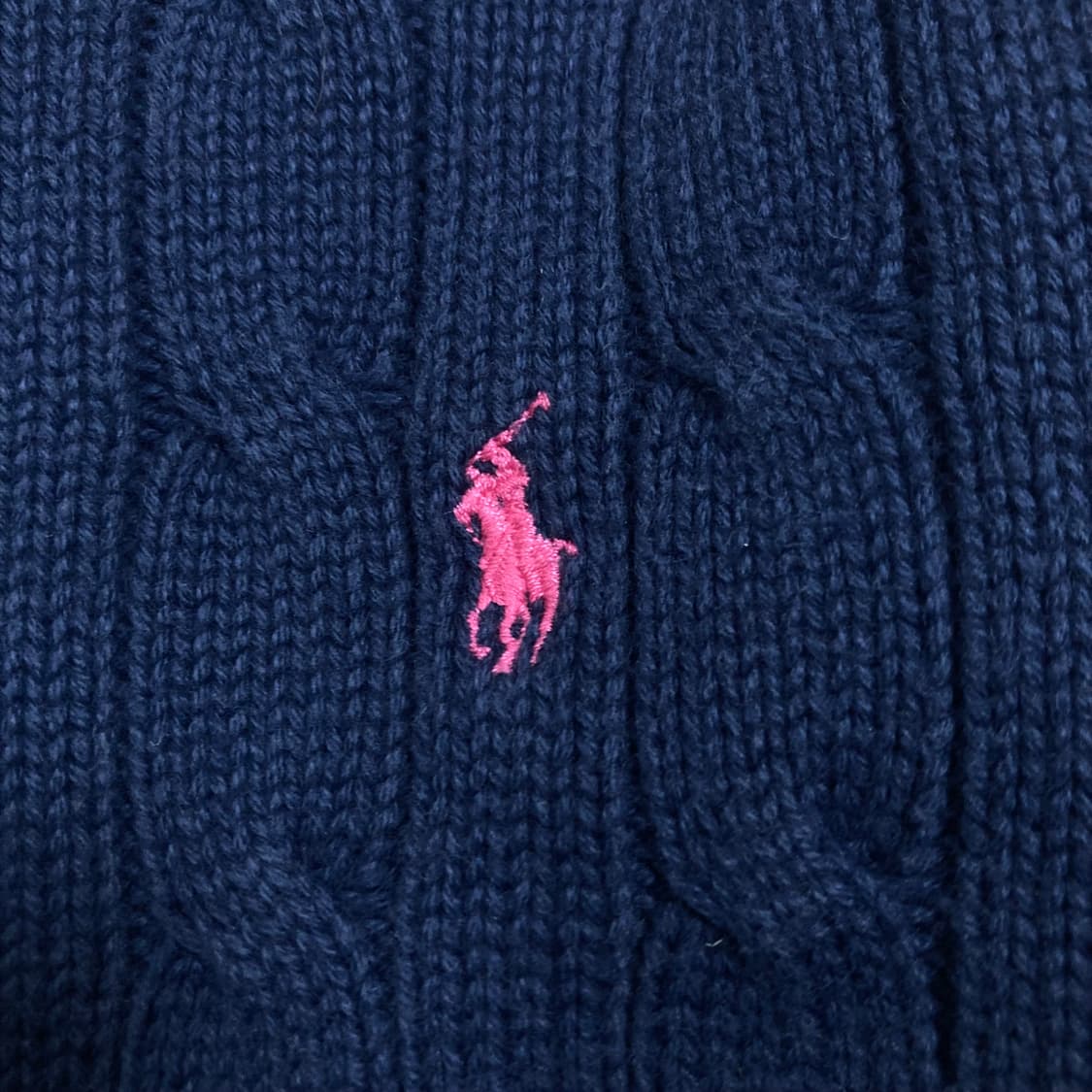폴로 랄프로렌 스몰 포니 로고 네이비 꽈배기 니트 상품이미지2