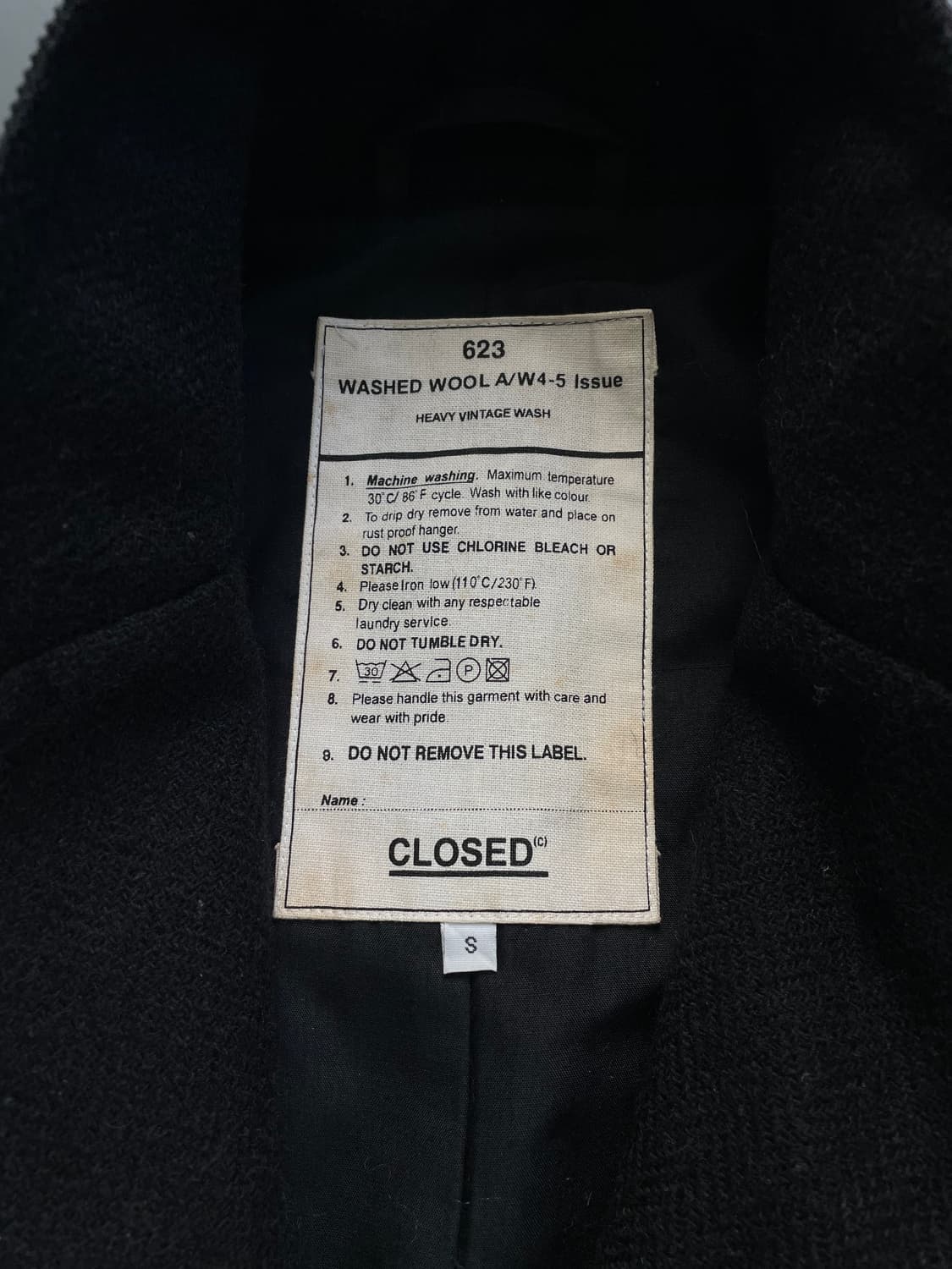 [S] CLOSED 클로즈드 워시드 울 자켓 상품이미지10