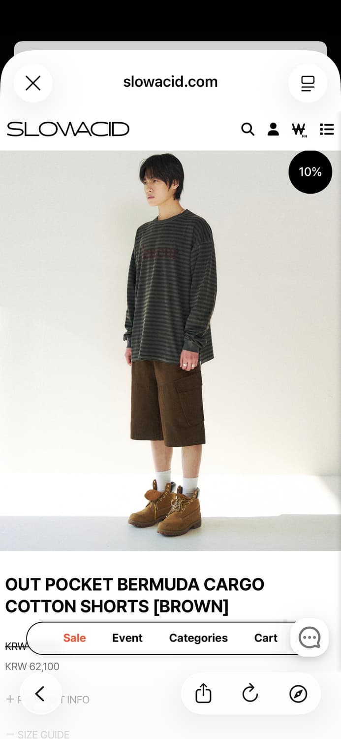 (L) 슬로우애시드 카고 반바지 상품이미지3