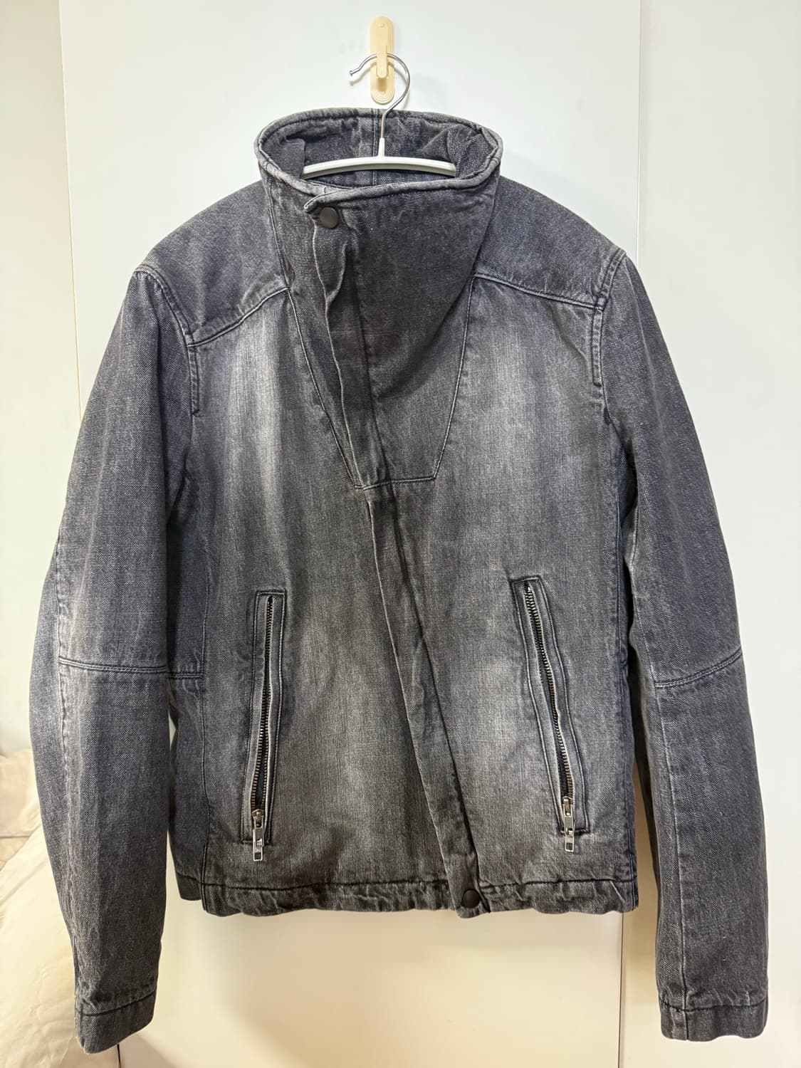 하이넥 사선 자켓 상품이미지1