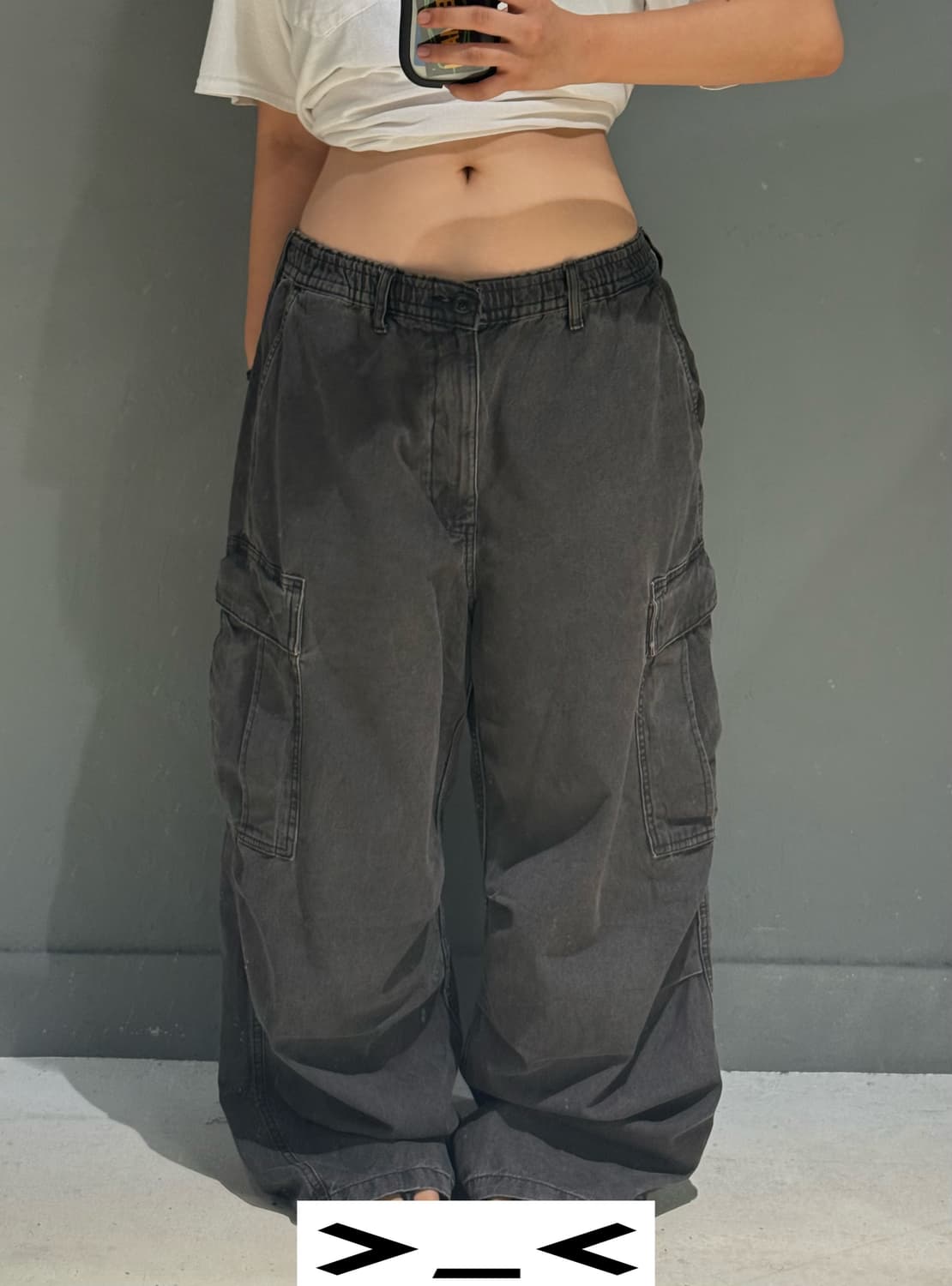 GU super-wide denim cargo pants 상품이미지1