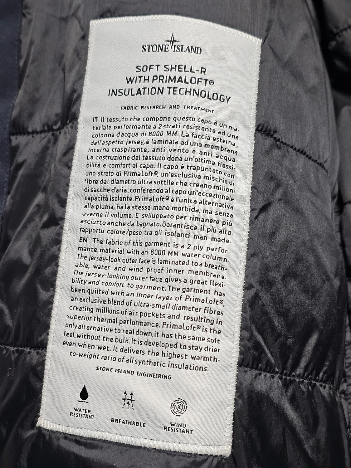 스톤아일랜드 소프트쉘 프리마로프트 자켓 상품이미지5