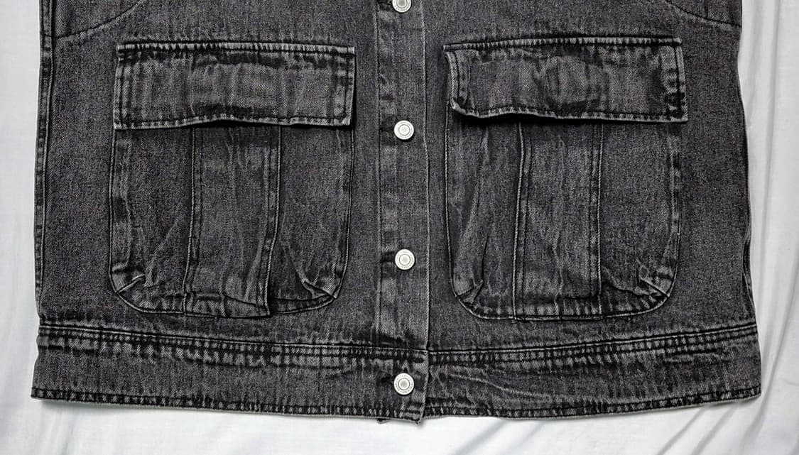 [M] CHIP CLIP 흑청 컷오프 데님 베스트 상품이미지3