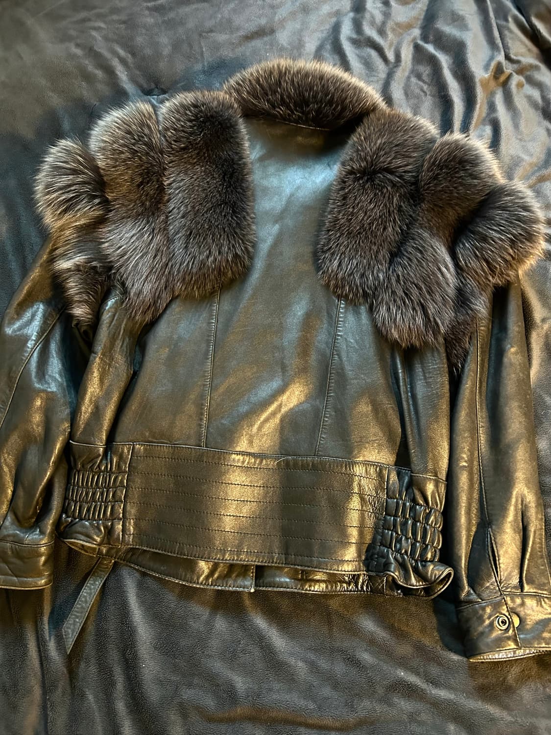 Sheep Skin Fur Leather Jacket 상품이미지8