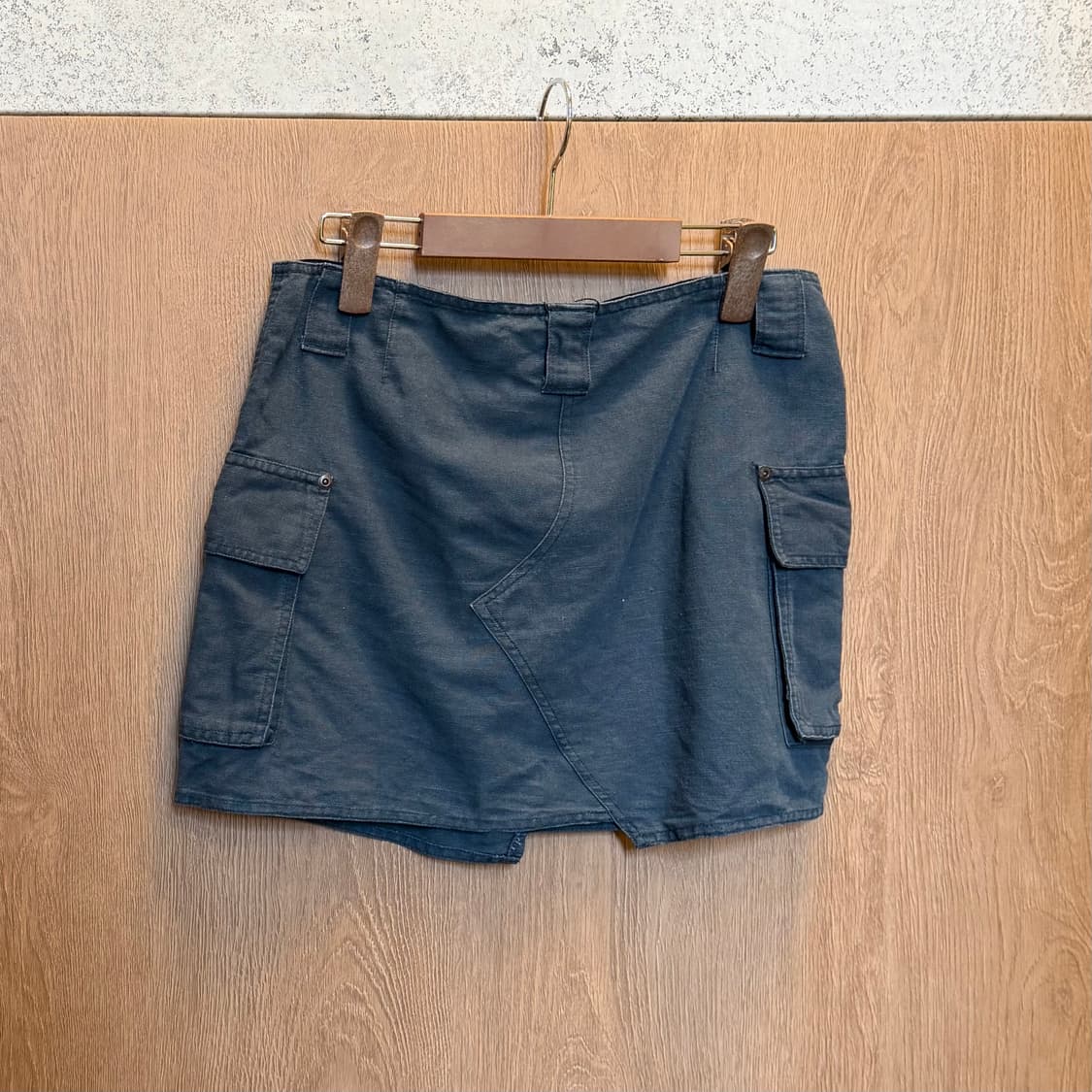 빈티지 카고 미니 스커트 언발란스 절개 디테일 네이비 상품이미지6