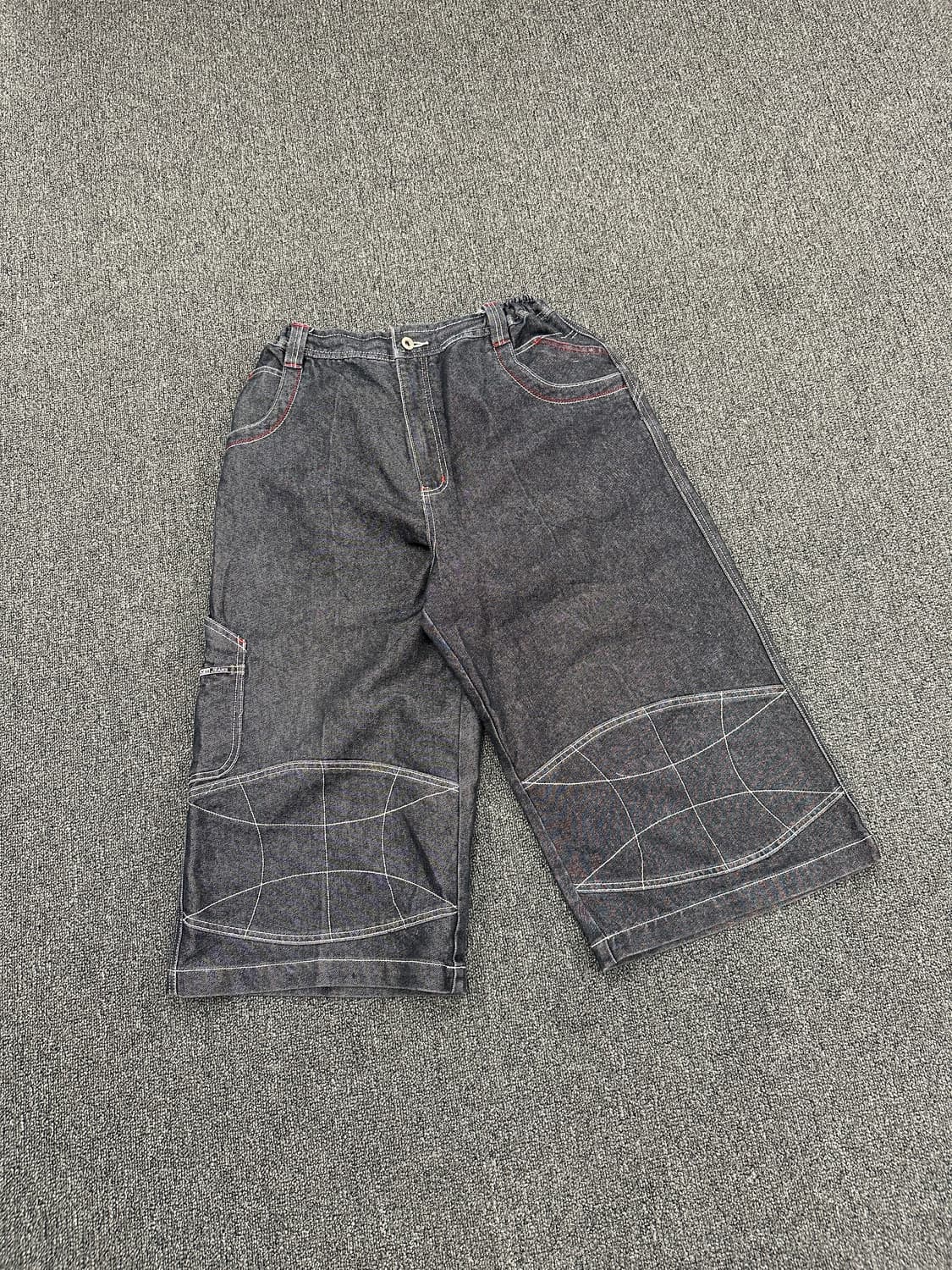 ESKO JEANS 빈티지 올드스쿨 힙합팬츠 벤딩 흑청 데님 반바지 상품이미지3