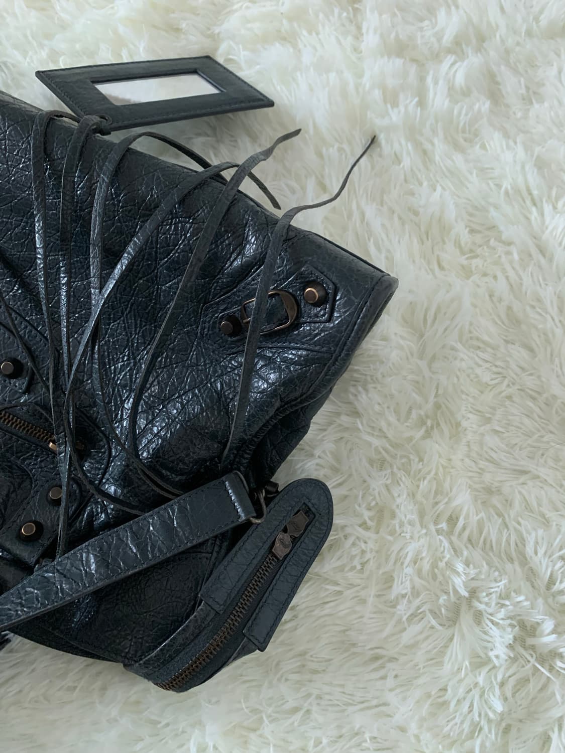 빈티지 발렌시아가 모터백 미디움 다크그레이 가방 상품이미지8