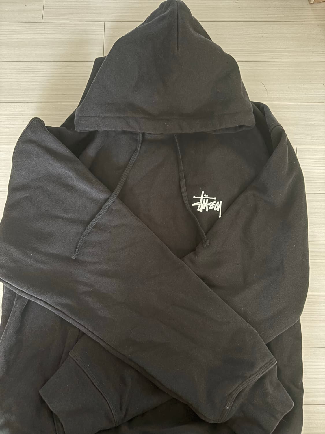 스투시 베이직 후드 블랙 XL 급처  상품이미지3