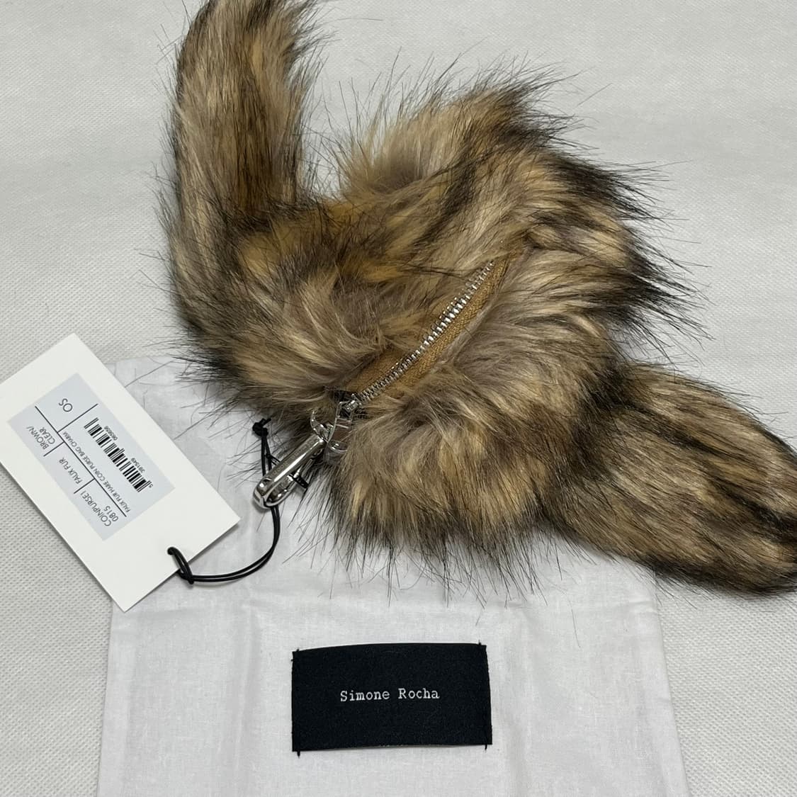 시몬로샤 25fw 폭스 퍼 동전지갑 키링/브라운 상품이미지3