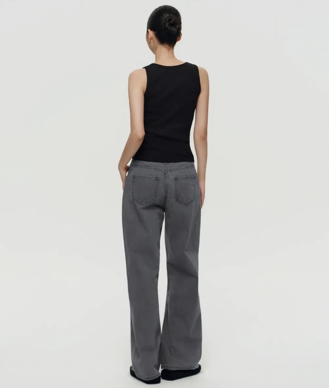 무신사 스탠다드 우먼 와이드 데님 팬츠 청바지 그레이 상품이미지2