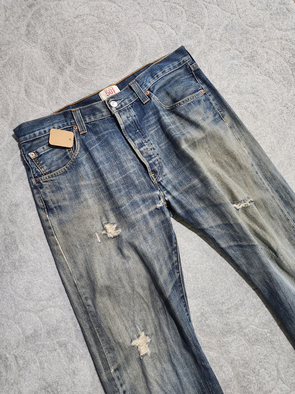 리바이스 501 중청 빈티지 데미지 청바지-34  상품이미지3