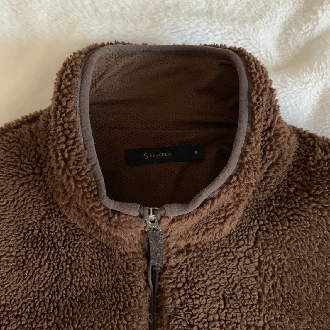 일본 빈티지 RAGEBLUE 브라운 후리스 집업 플리스 자켓 상품이미지5