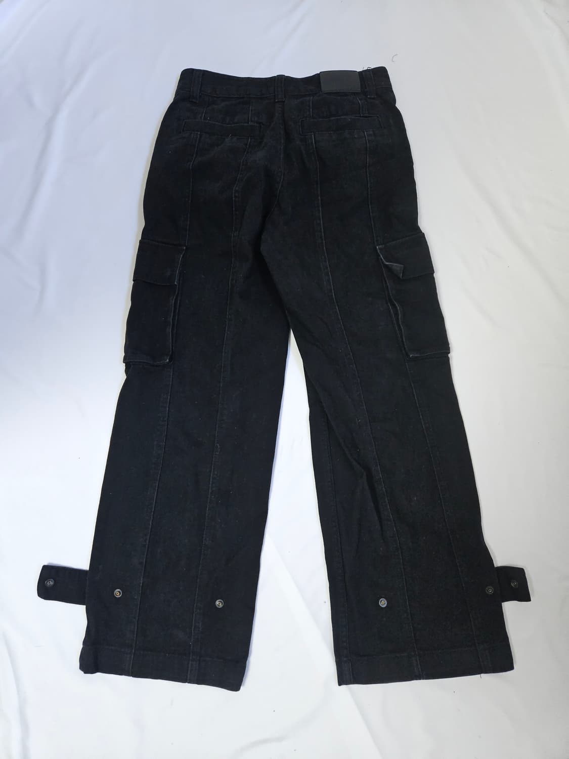 메종미네드 가죽패치 블랙 데님팬츠 흑청 진 46 상품이미지1