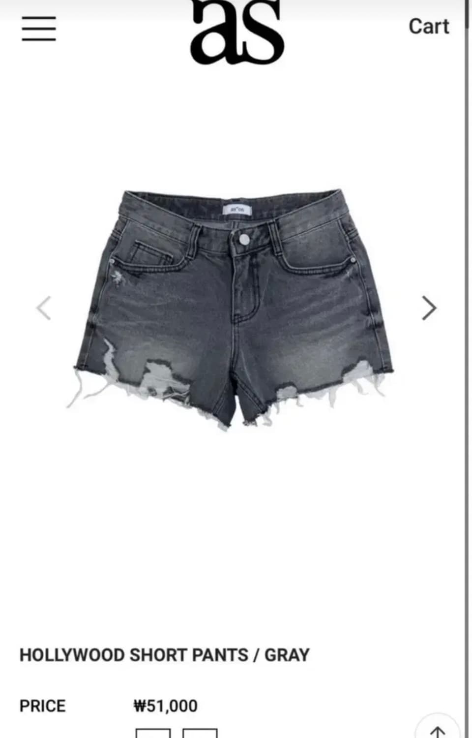 애즈온 할리우드 숏팬츠 (새상품) 상품이미지1