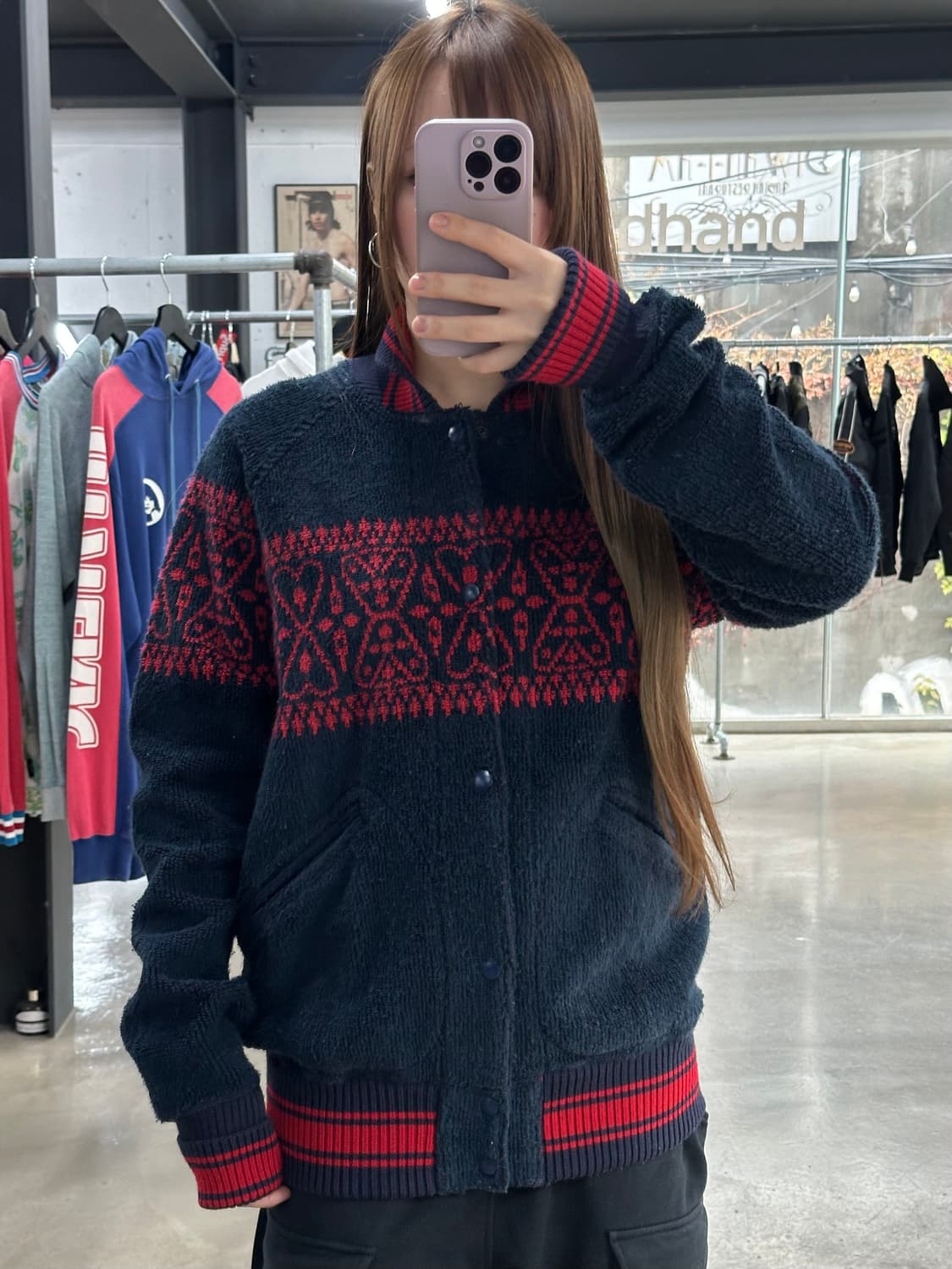 히스테릭글래머 히스걸 하트노르딕 헤비테리 바시티자켓 상품이미지5