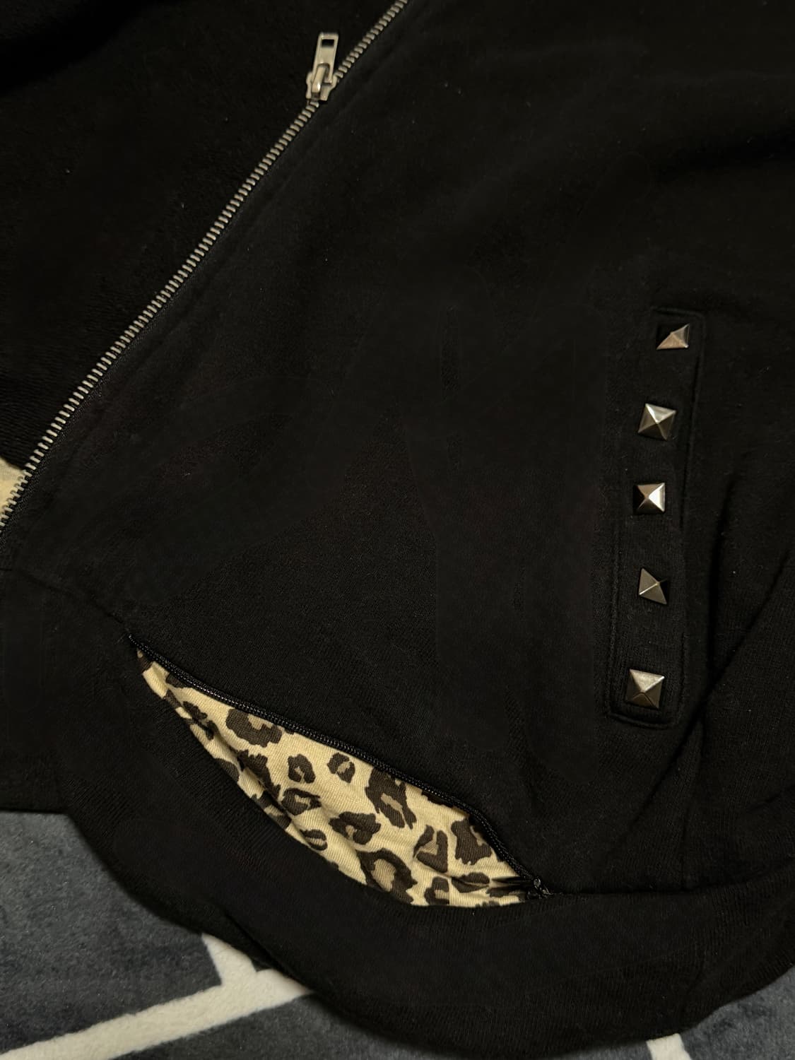 shop502 샵오공이 레오파드 호피 스터드 후드집업 상품이미지2