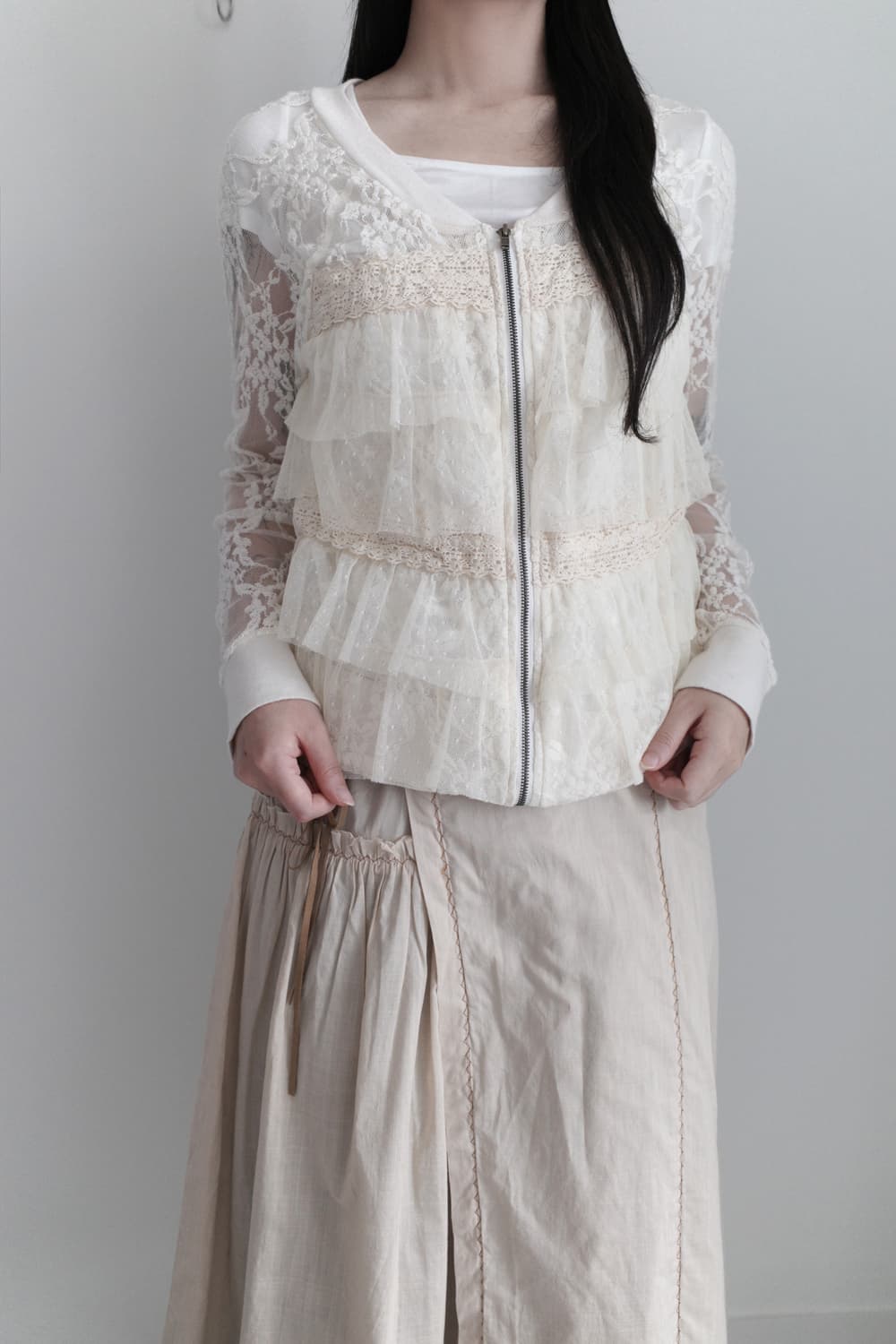 lace see-through zip-up  상품이미지6