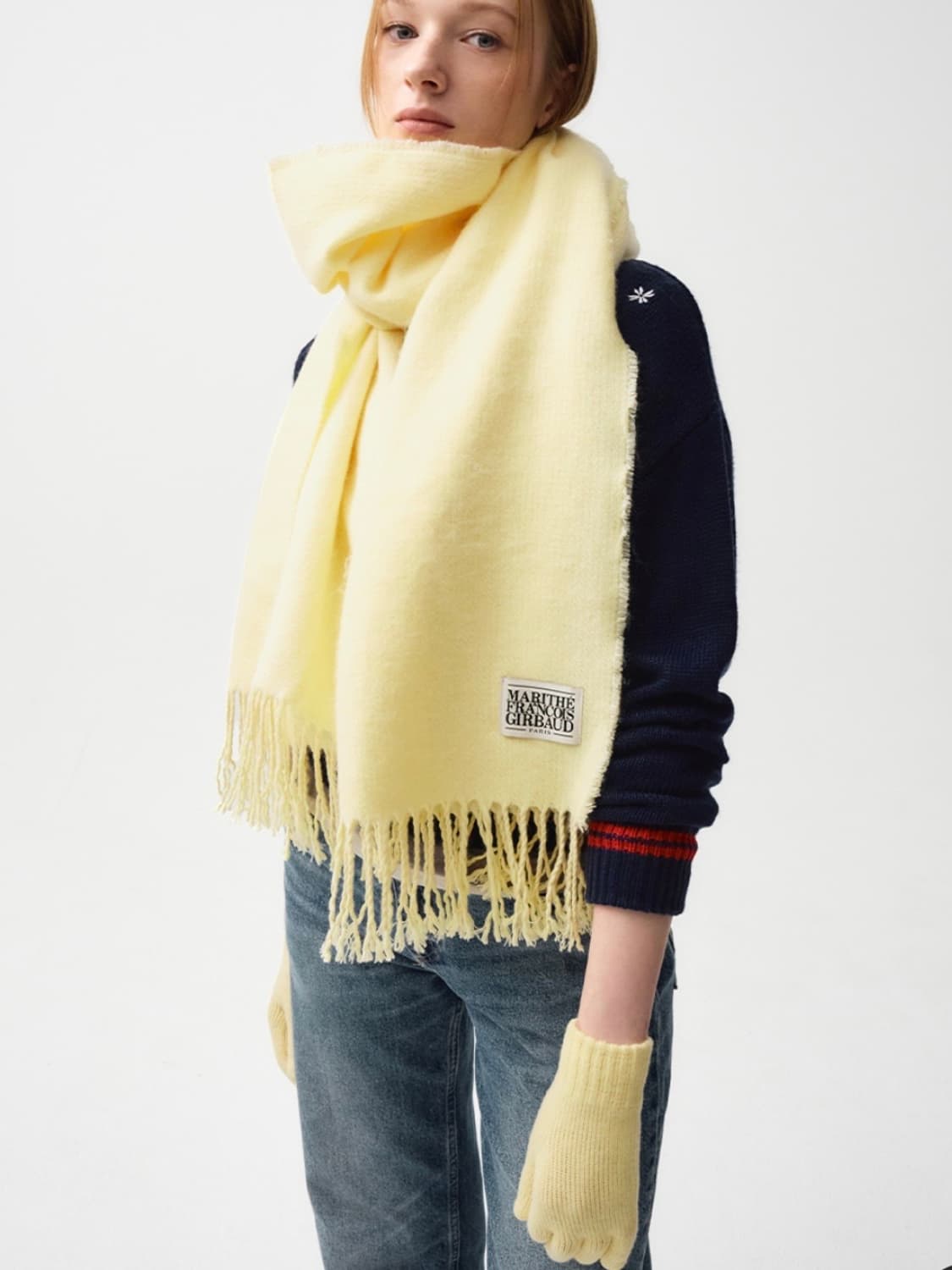 마리떼 프랑소와 저버 Classic Logo muffler yellow  상품이미지5