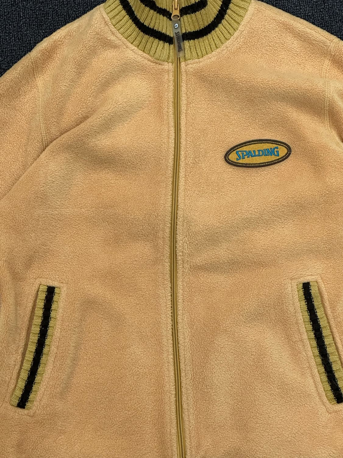 M)아메리칸 빈티지 옐로우 배색 플리스 집업 상품이미지4