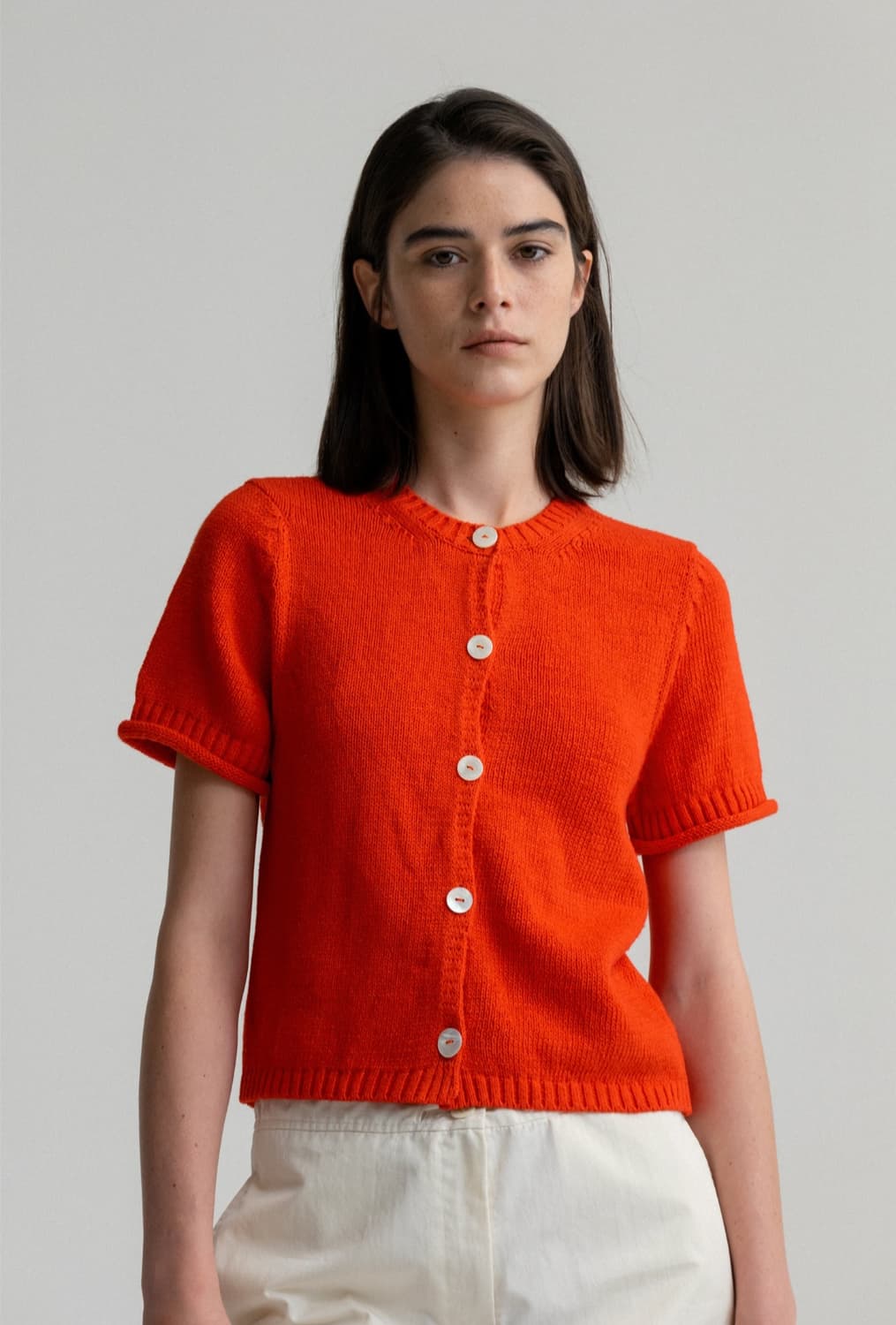 낫띵리튼 아이비 코튼 가디건 캔디레드(F) 상품이미지1