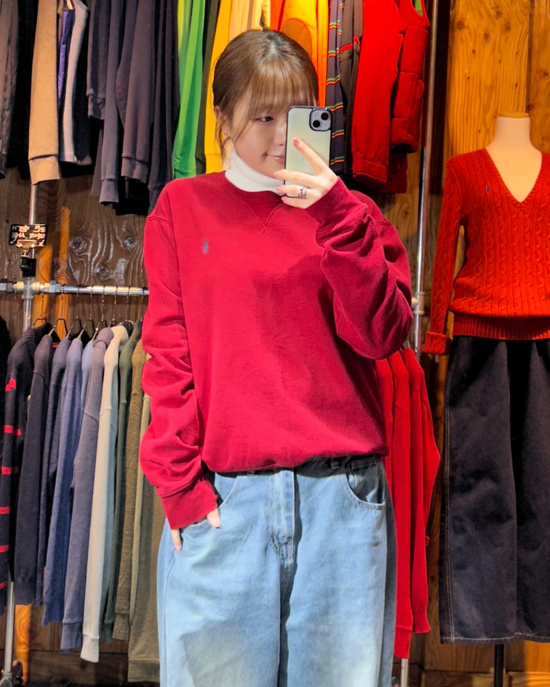 M 폴로랄프로렌 네이비 포니 레드 맨투맨  상품이미지1