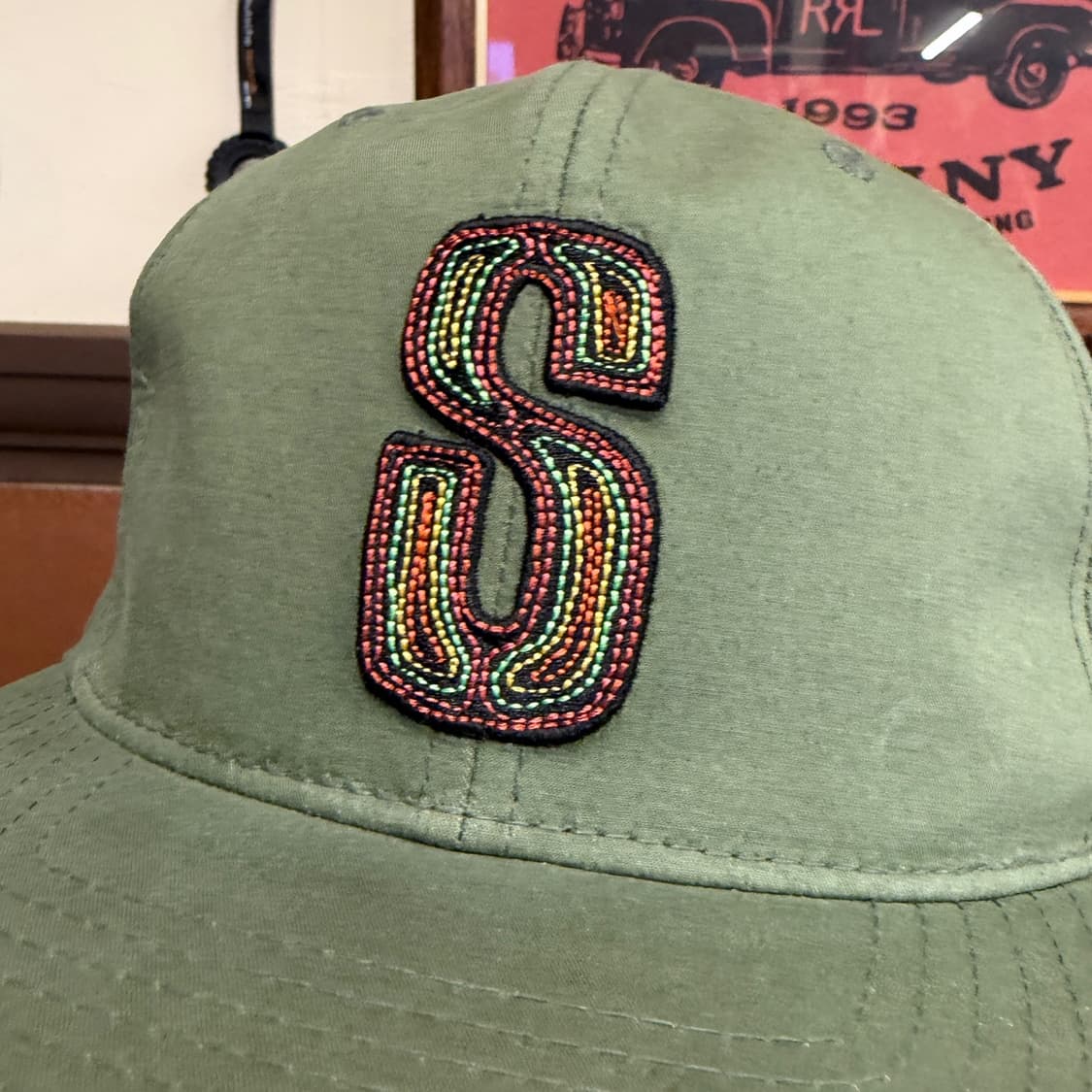 Stussy S Logo 6-Panel Cap Olive Free 상품이미지6