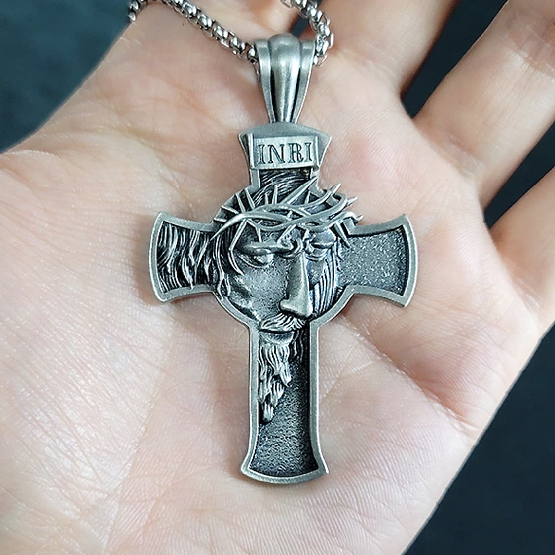 메시아 주석 천주교 기독교 펜던트 클래식 예수 남자 목걸이 상품이미지7