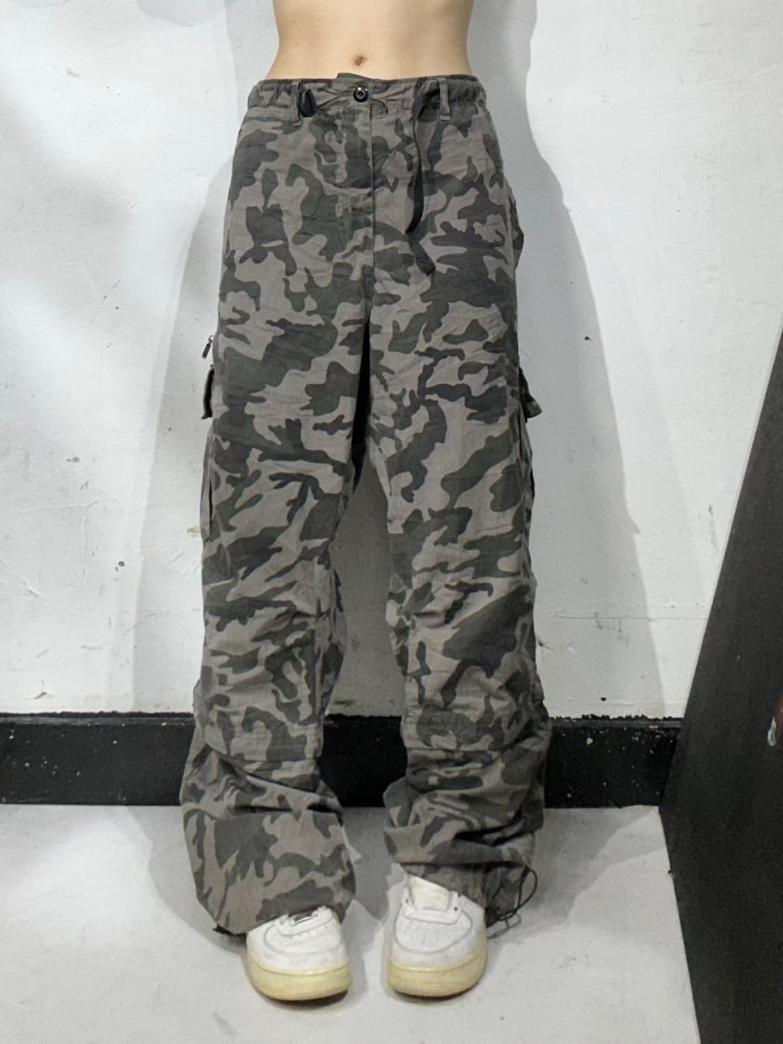 일본 빈티지 무릎 절개 밀리터리 카모 카고 군복 바지 유틸리티 팬츠 L 상품이미지2
